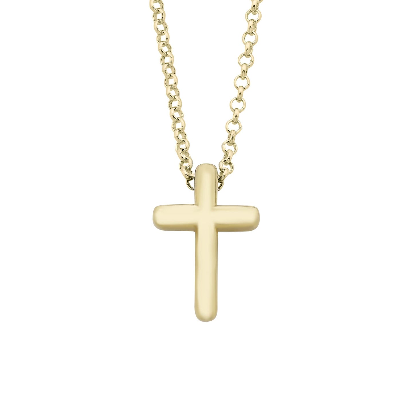 Diamond Mother & Daughter Cross Pendant in 14K Yellow Gold Sterling Silver