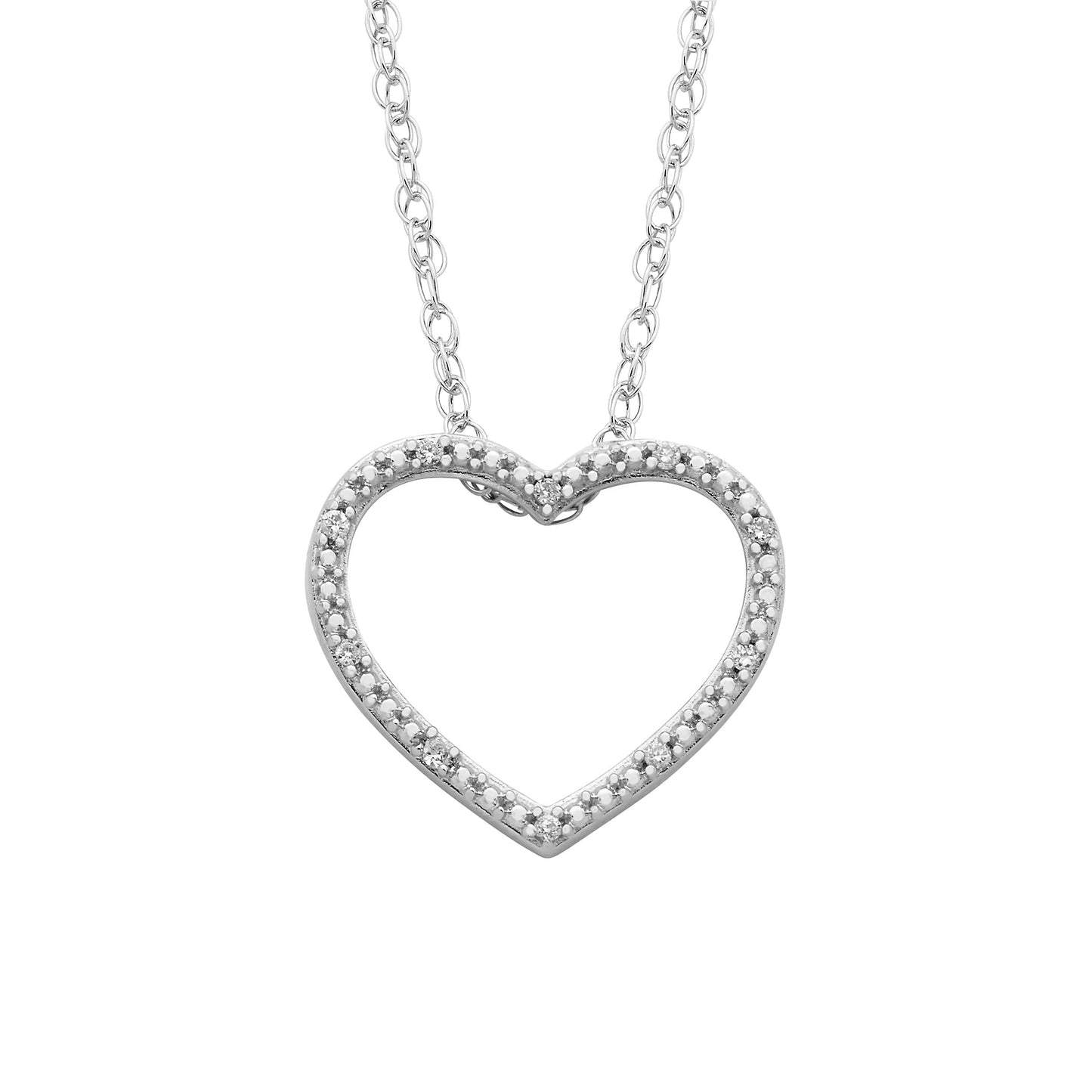 Diamond Mother & Daughter Heart Pendant in 14K Rose Gold Sterling Silver