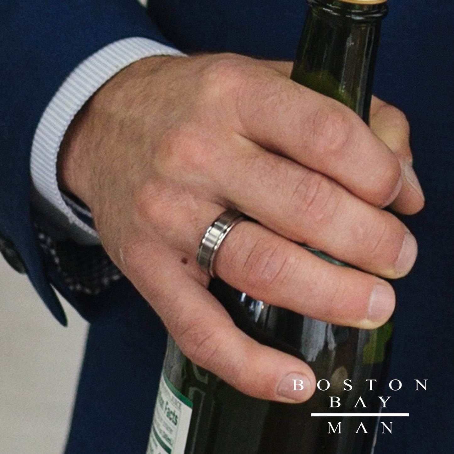 Brushed Satin Matte High-Polish Rounded Border Edge Titanium 7mm Fashion or Wedding Band Ring