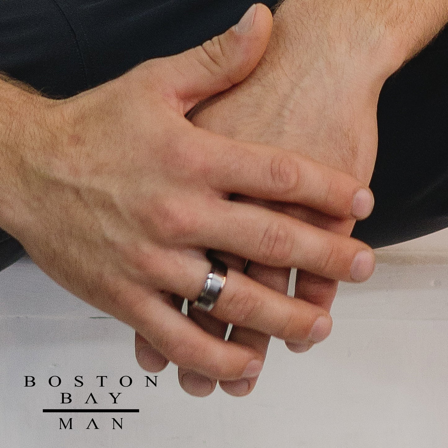 8mm Tantalum Brushed Matte Center & High-Polish Edges Band Ring