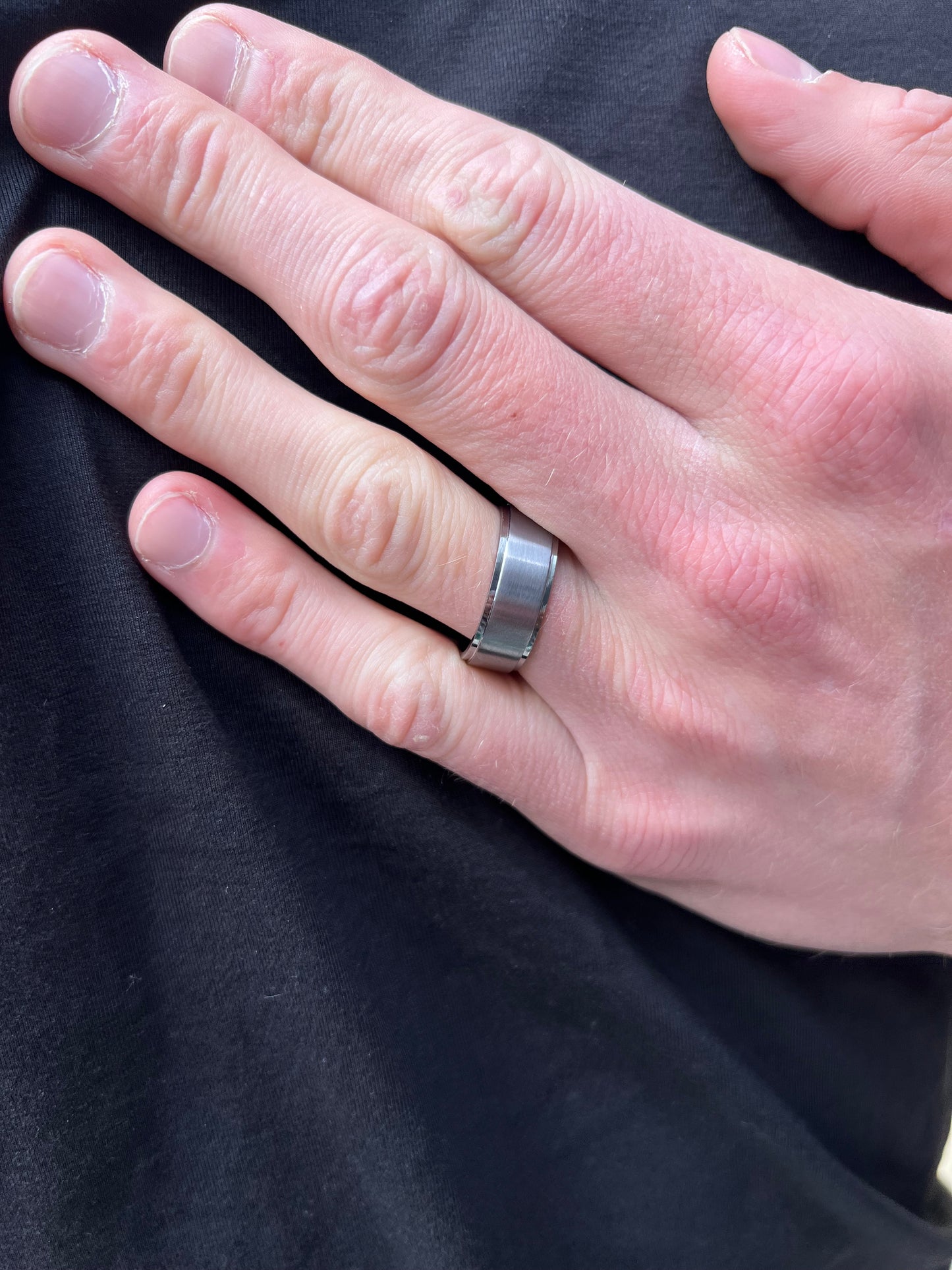 Tantalum 8mm Channel Accent Band Ring