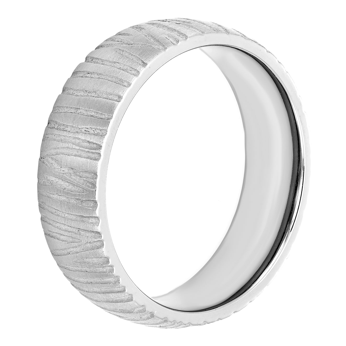 Tantalum 7mm Tree Bark Finish Band Ring