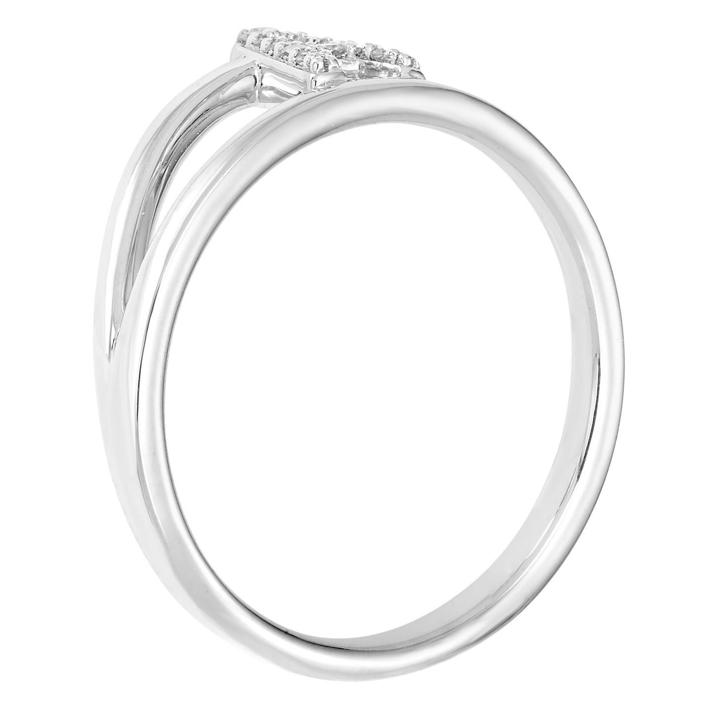 Diamond Initial Ring in Sterling Silver - Choice of Letter