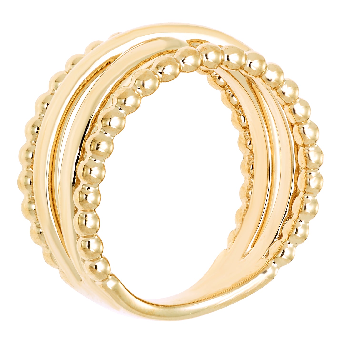 Crossover Stack Ring in 14K Yellow Gold Plated Sterling Silver