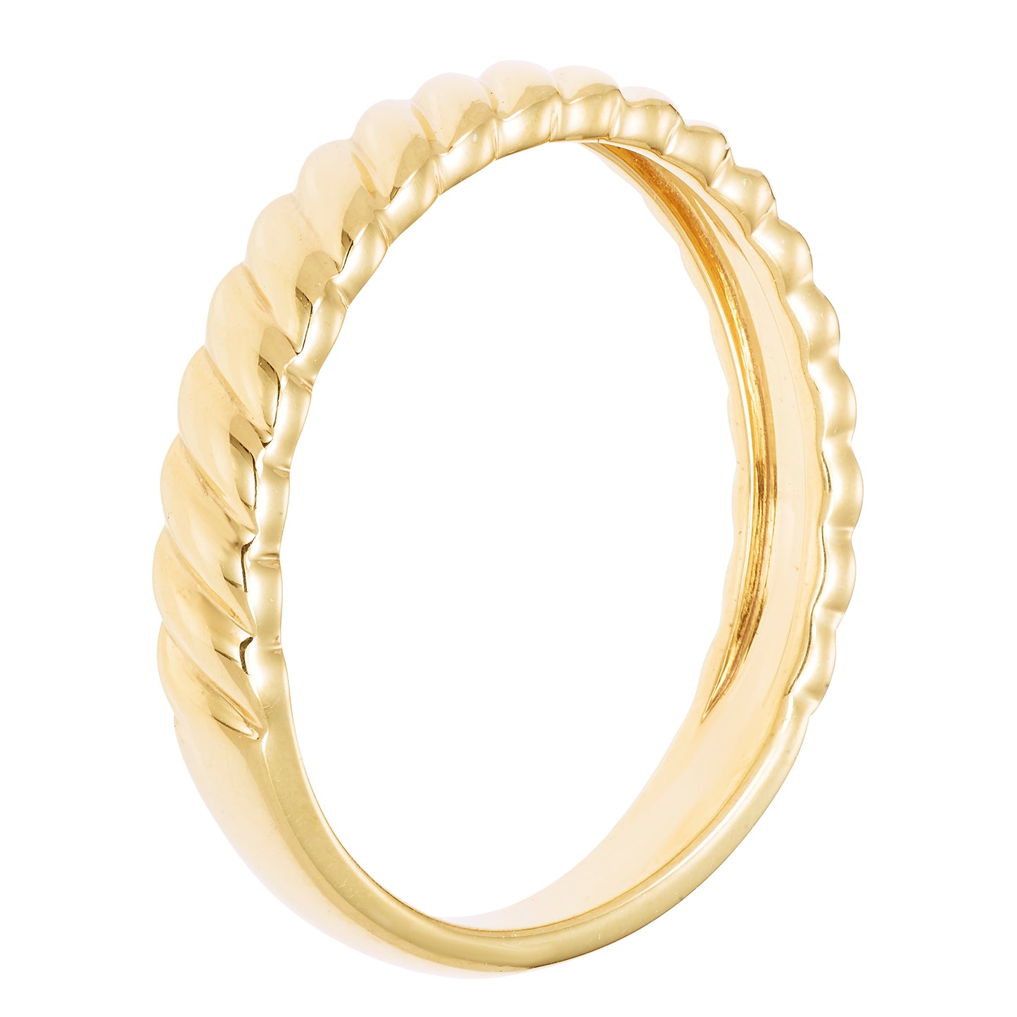 Cable Rope Stacking Ring in 14K Yellow Gold Sterling Silver
