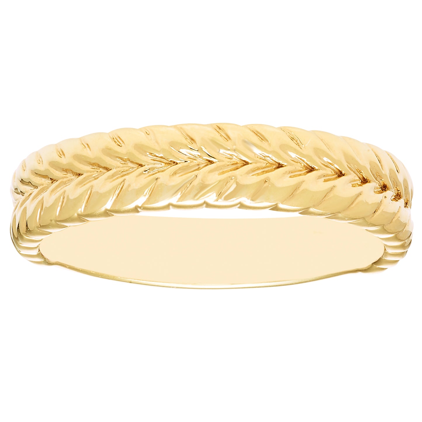 Chevron Stacking Band Ring in 14K Yellow Gold Sterling Silver