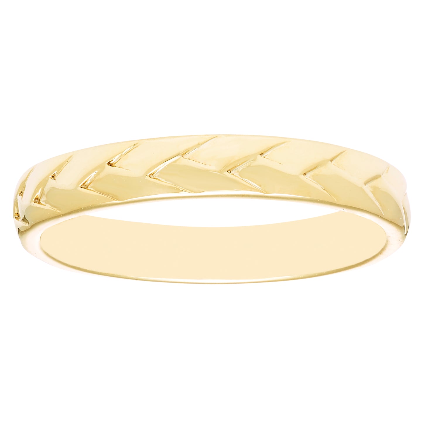 Woven strands Stacking Ring in 14K Yellow Gold Plated Silver