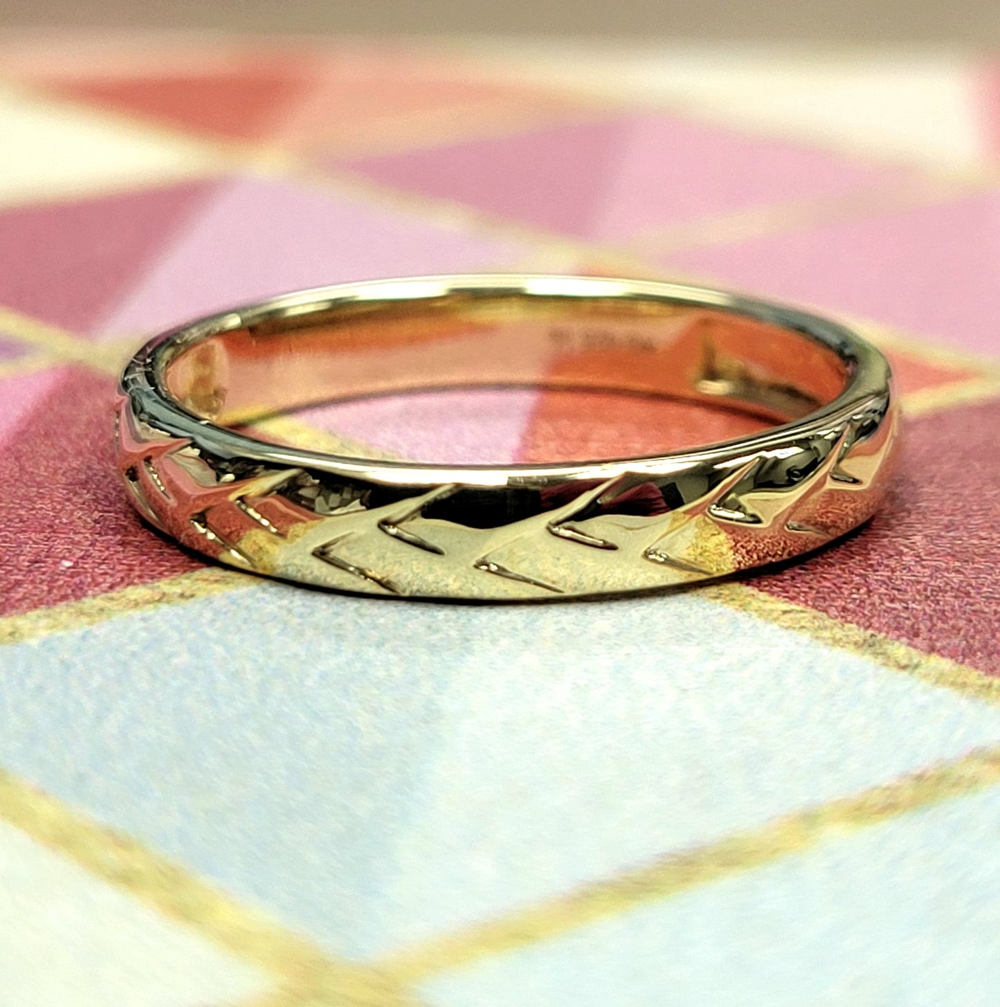 Woven strands Stacking Ring in 14K Yellow Gold Plated Silver