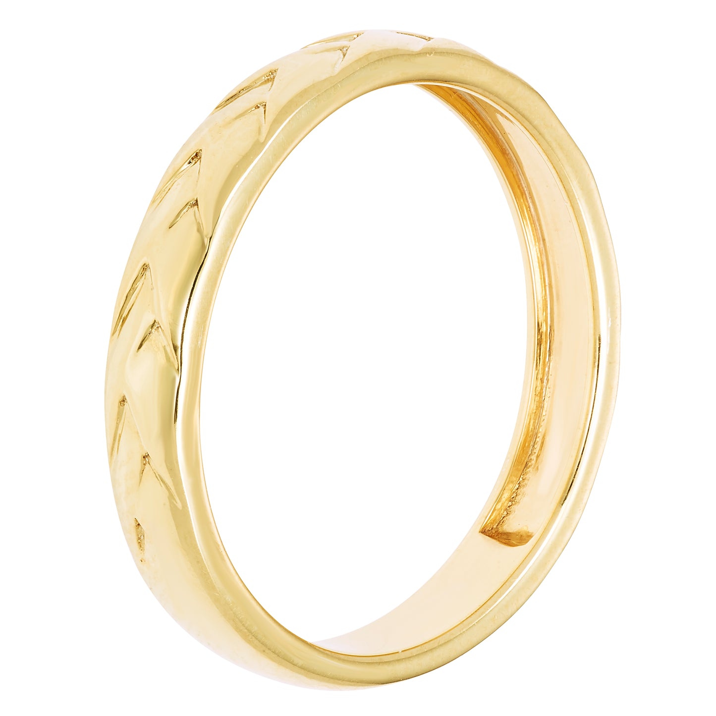 Woven strands Stacking Ring in 14K Yellow Gold Plated Silver