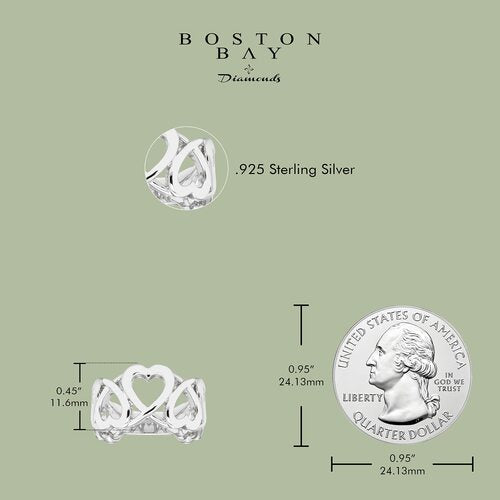Sterling Silver Open Linked Heart- Wide Band Ring