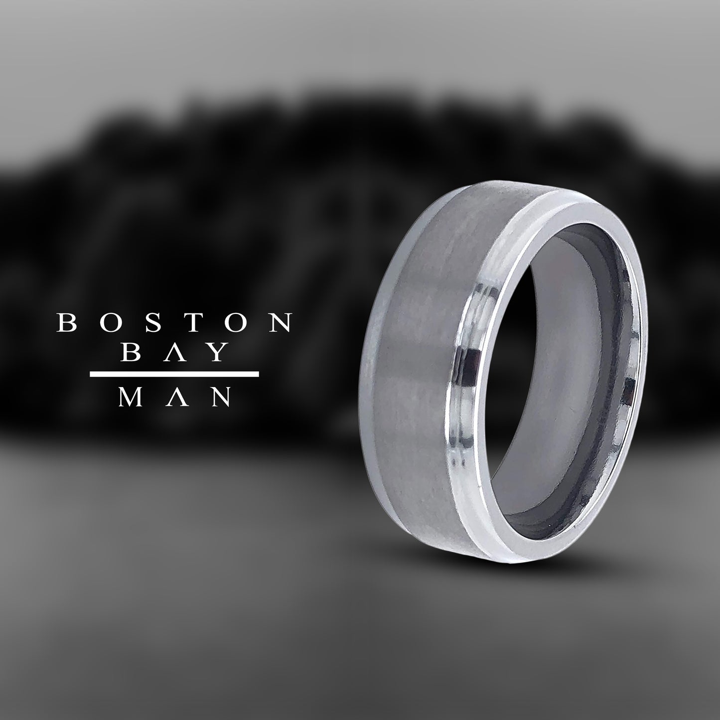 8mm Tantalum Brushed Matte Center & High-Polish Edges Band Ring