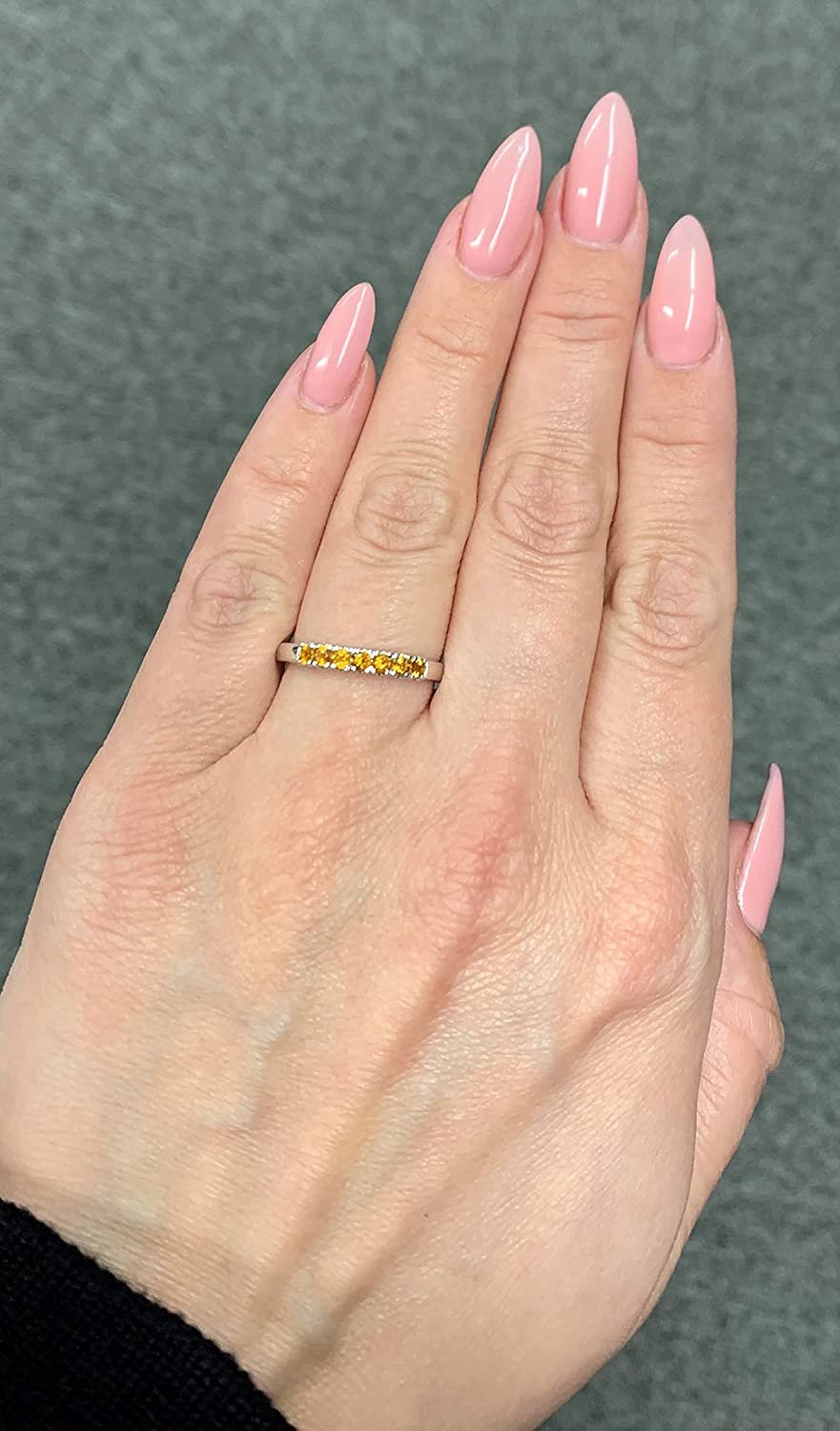 Sterling Silver Genuine Citrine 7-Stone Stacking Ring