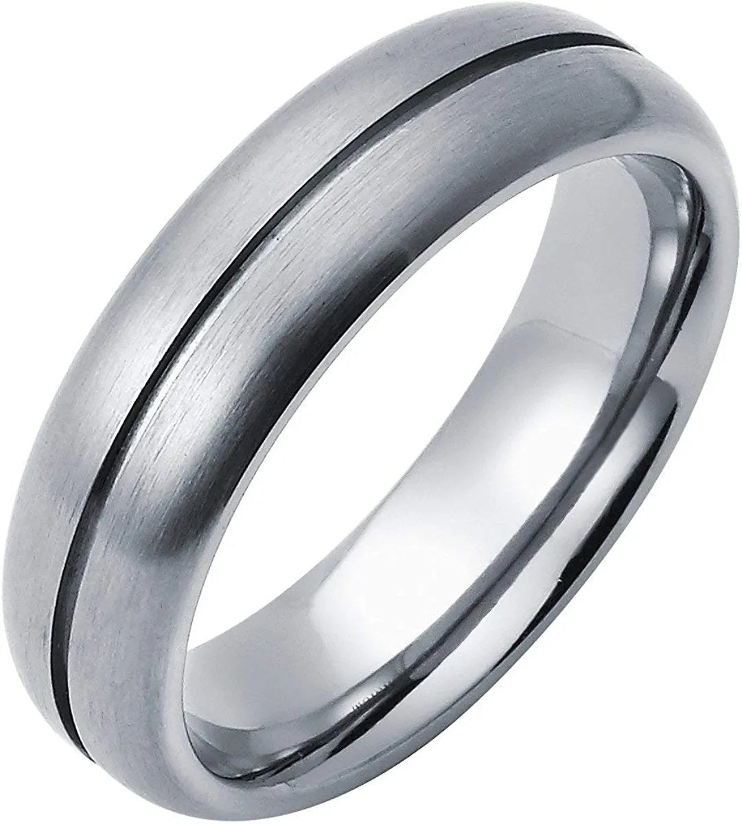 Titanium 6mm Fashion or Wedding Band Ring with Center Channel Accent