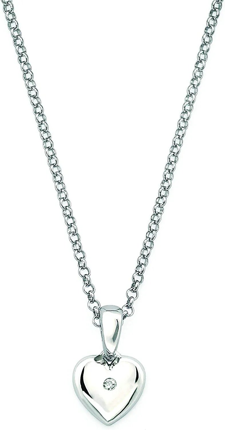 Genuine Diamond Children's Heart Pendant in Sterling Silver