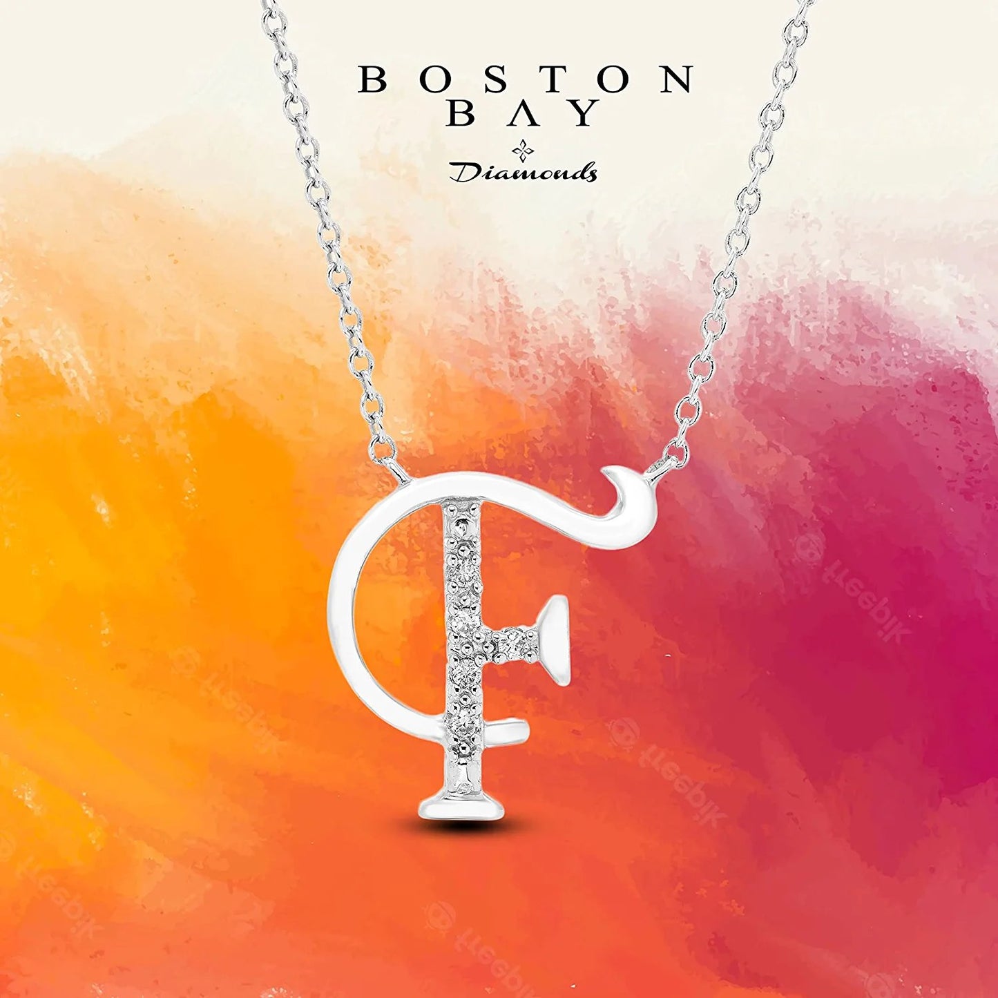 Diamond Initial Necklace, Adjustable 18”-20” in Sterling Silver - Choice of Letter