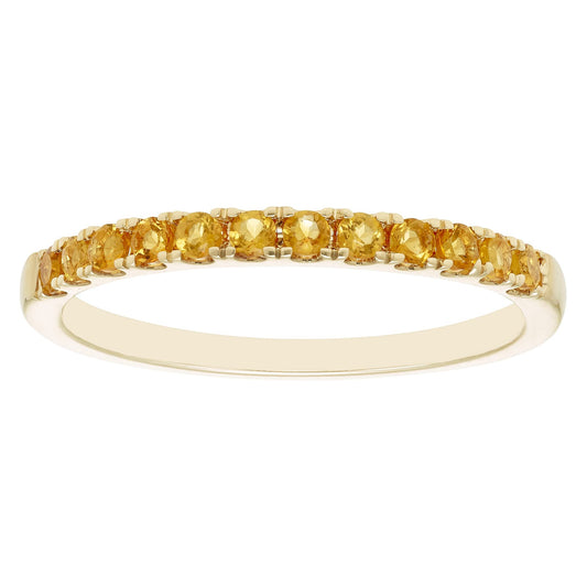 10K White Gold Genuine Citrine Birthstone Stacking Ring