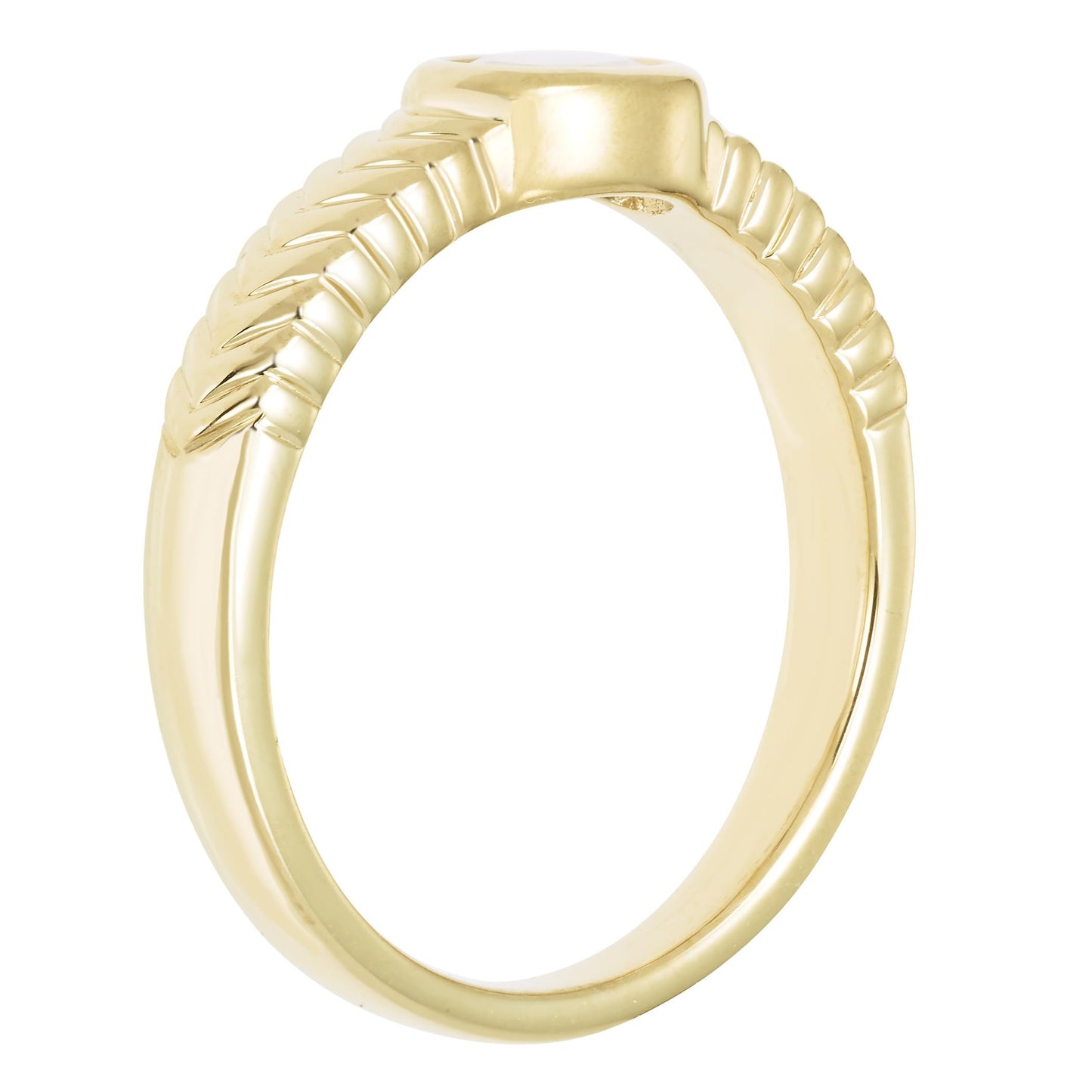 6x4mm Oval Opal Ring in 14K Yellow Gold Plated Sterling Silver