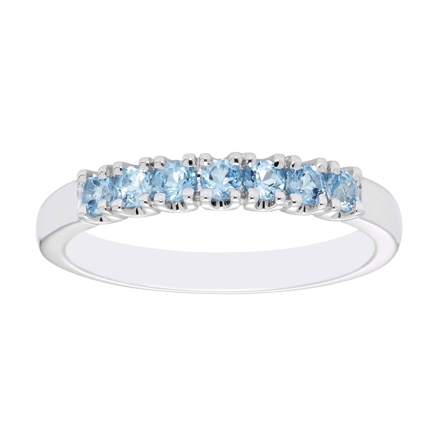 Sterling Silver Genuine Blue Topaz 7-Stone Stacking Ring