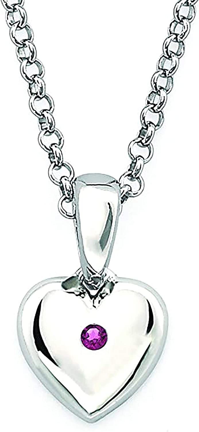 Simulated Alexandrite Birthstone Children's Heart Pendant in Sterling Silver