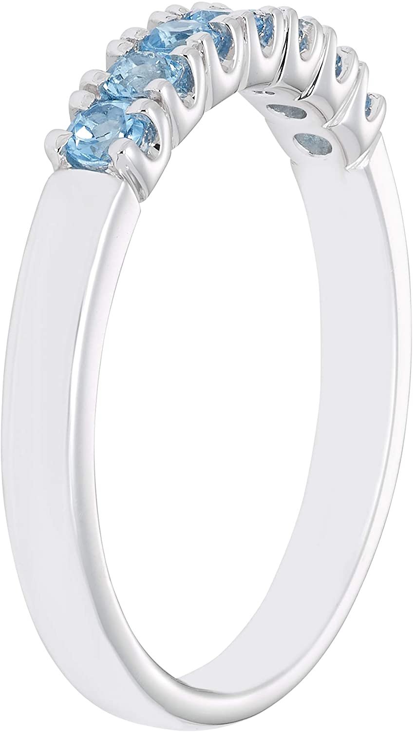 Sterling Silver Genuine Blue Topaz 7-Stone Stacking Ring