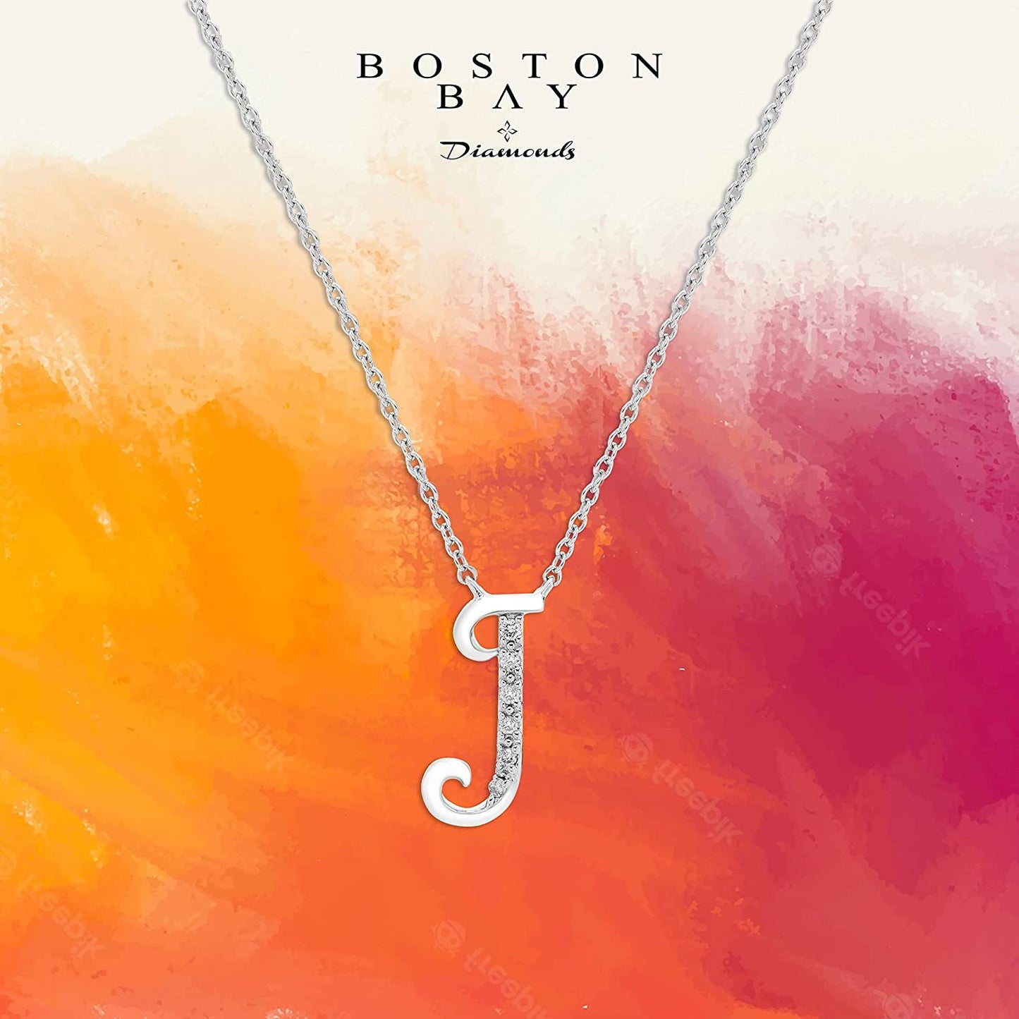 Diamond Initial Necklace, Adjustable 18”-20” in Sterling Silver - Choice of Letter
