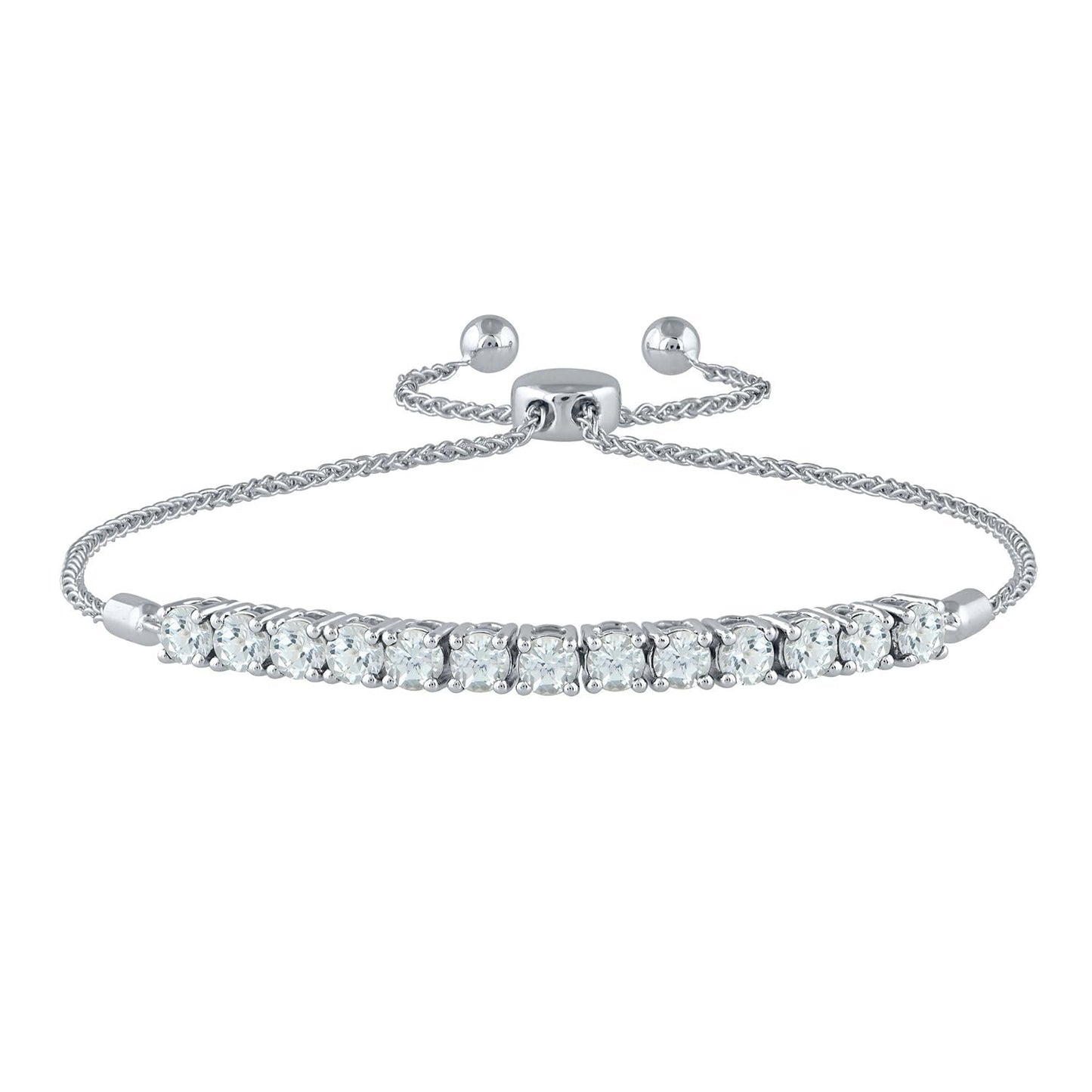 Aquamarine Sterling Silver Bolo Bracelet