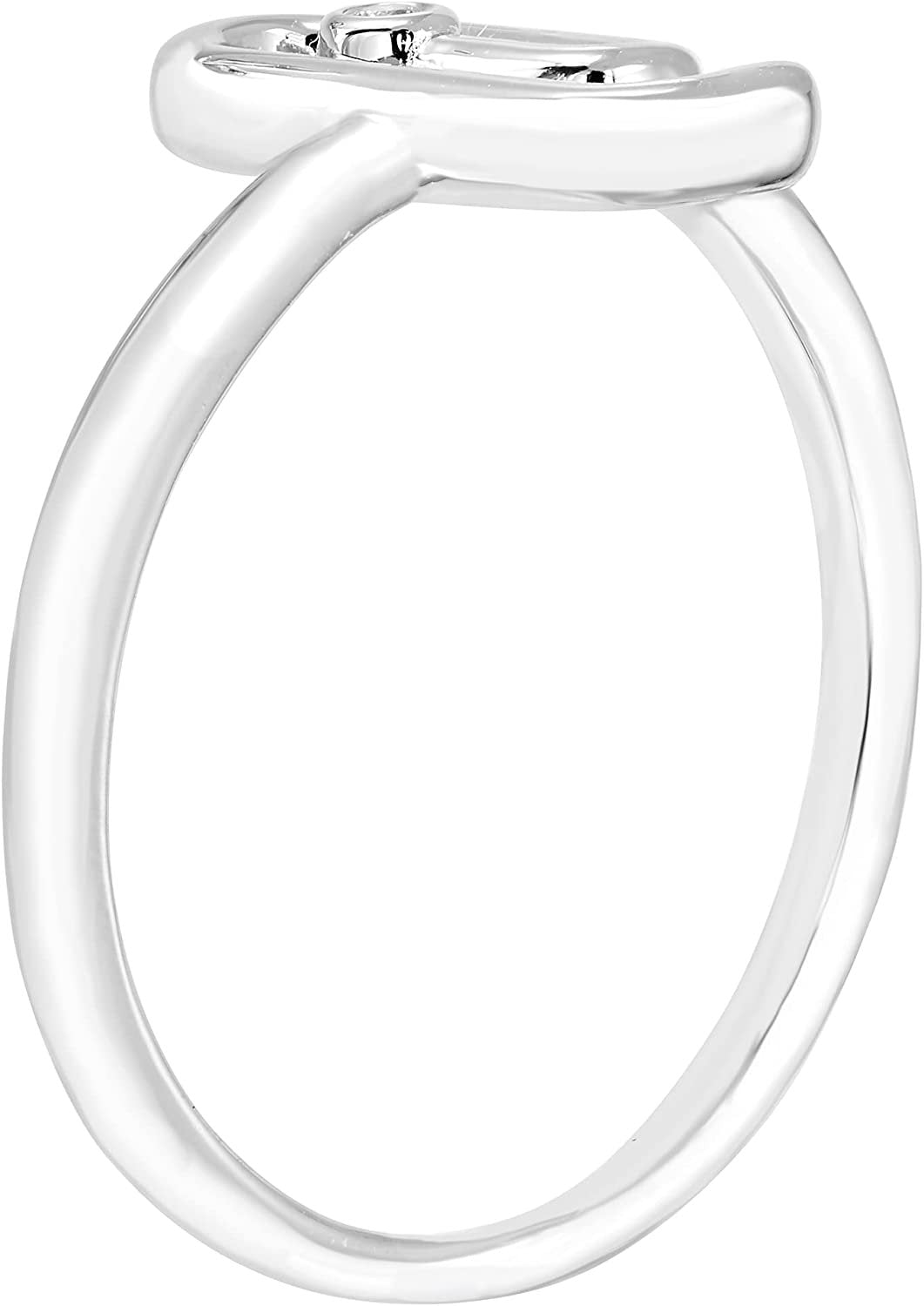 Diamond Accented Double Loop Paperclip Ring in .925 Sterling Silver