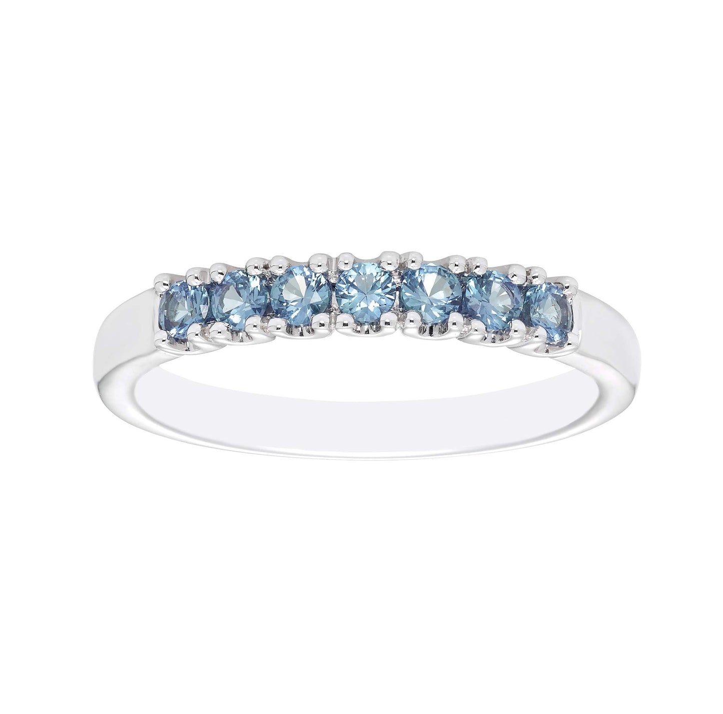 Sterling Silver Lab-Grown Alexandrite 7-Stone Stacking Ring