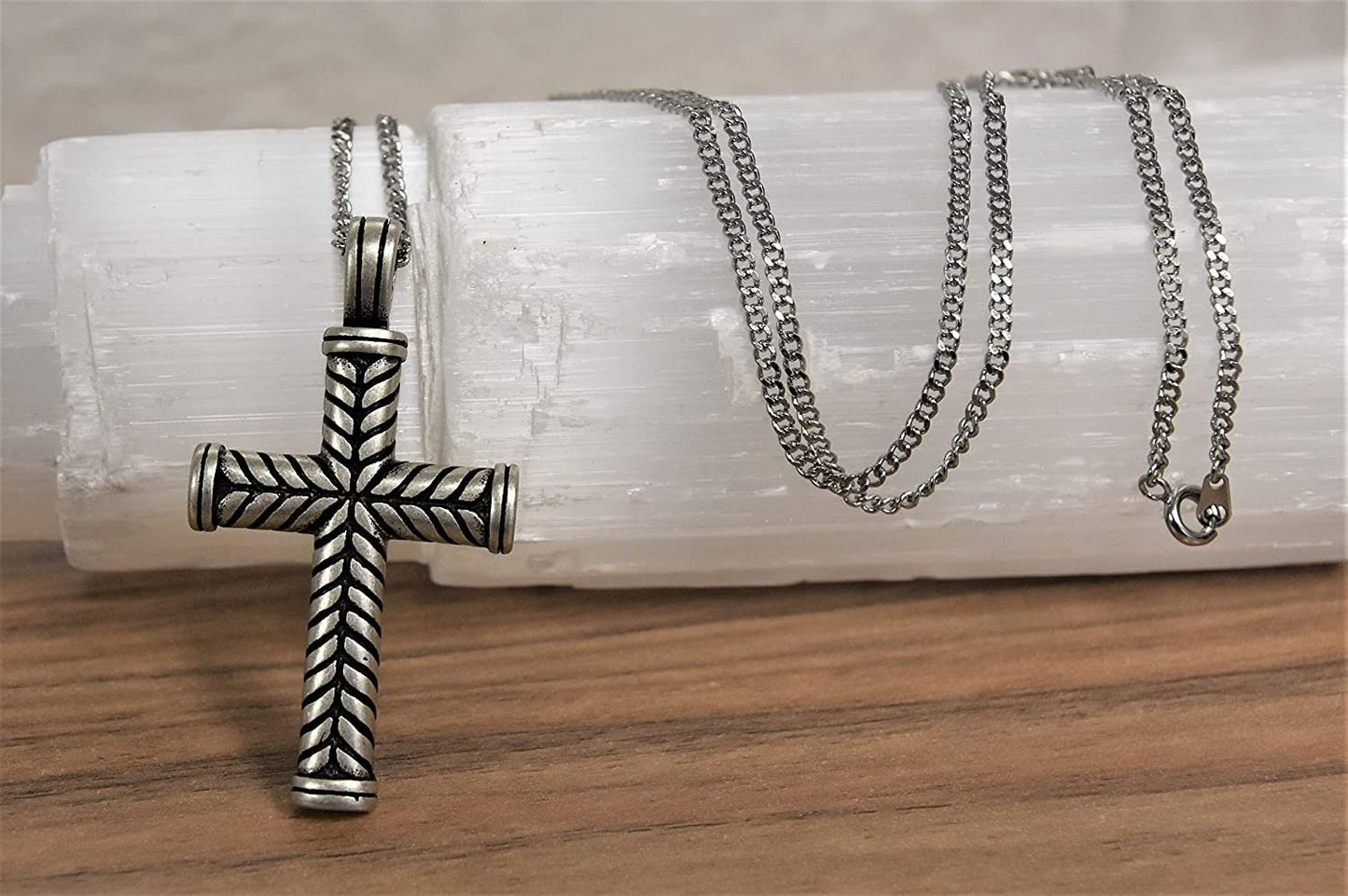 Cross Pendant in Stainless Steel with 24" Chain
