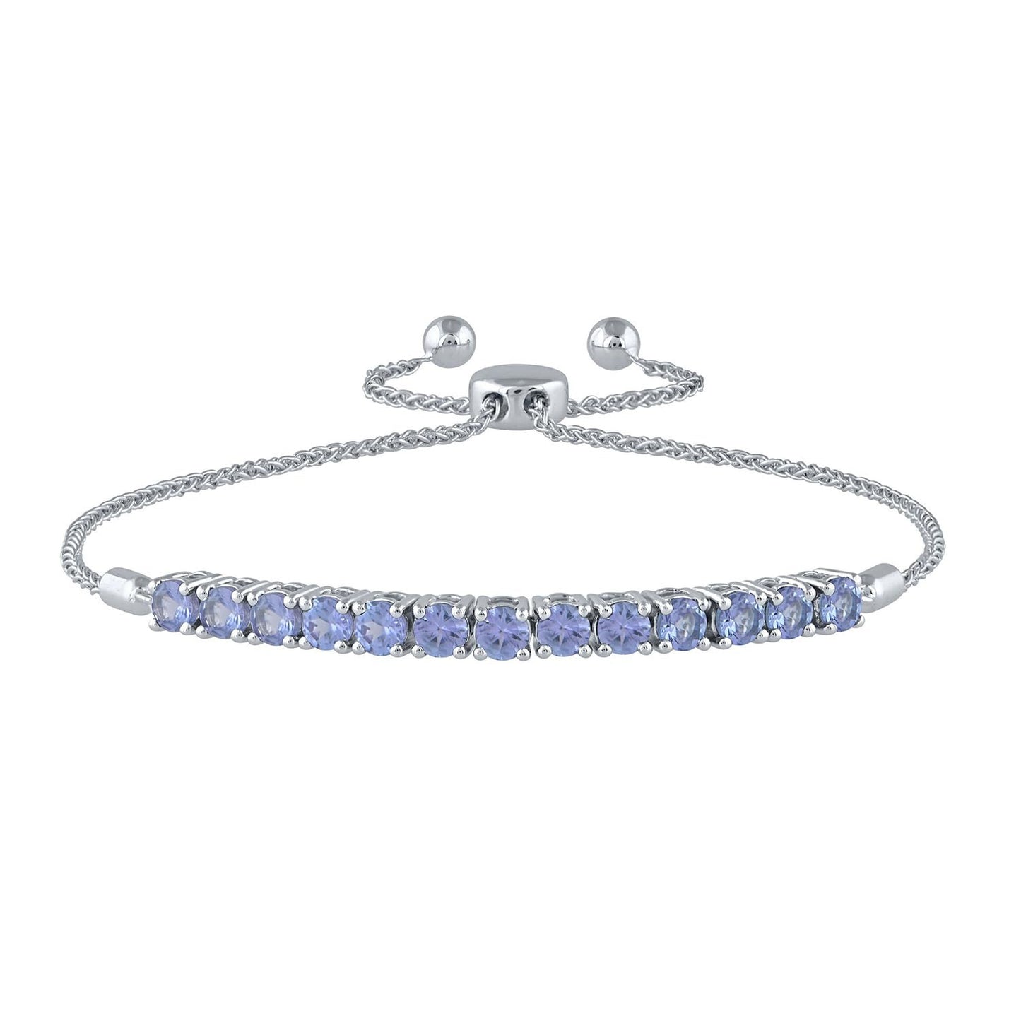 Tanzanite Sterling Silver Bolo Bracelet