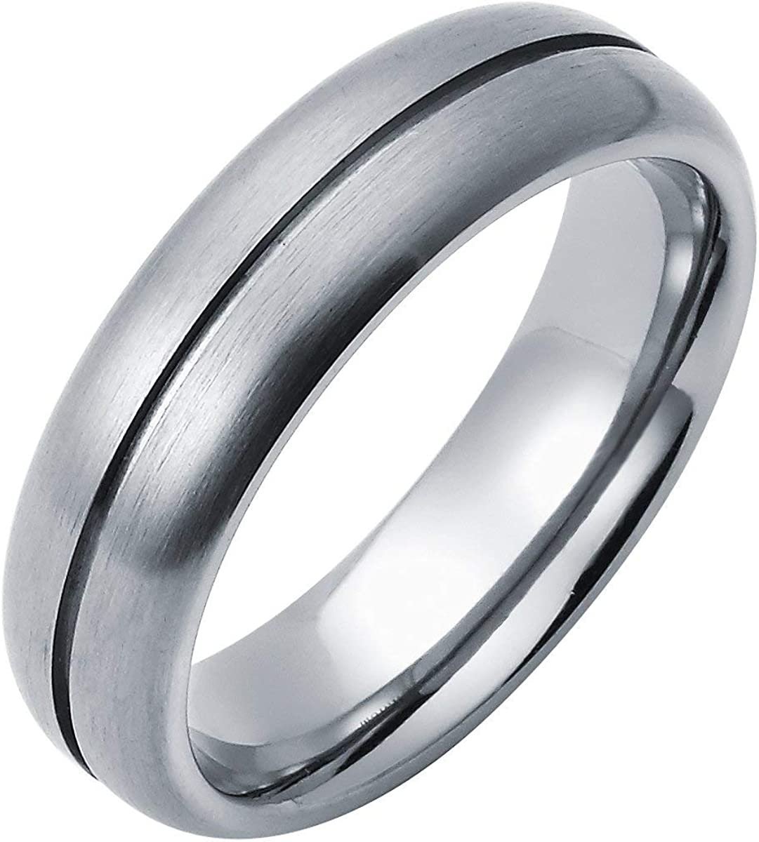 Titanium 6mm Fashion or Wedding Band Ring with Center Channel Accent