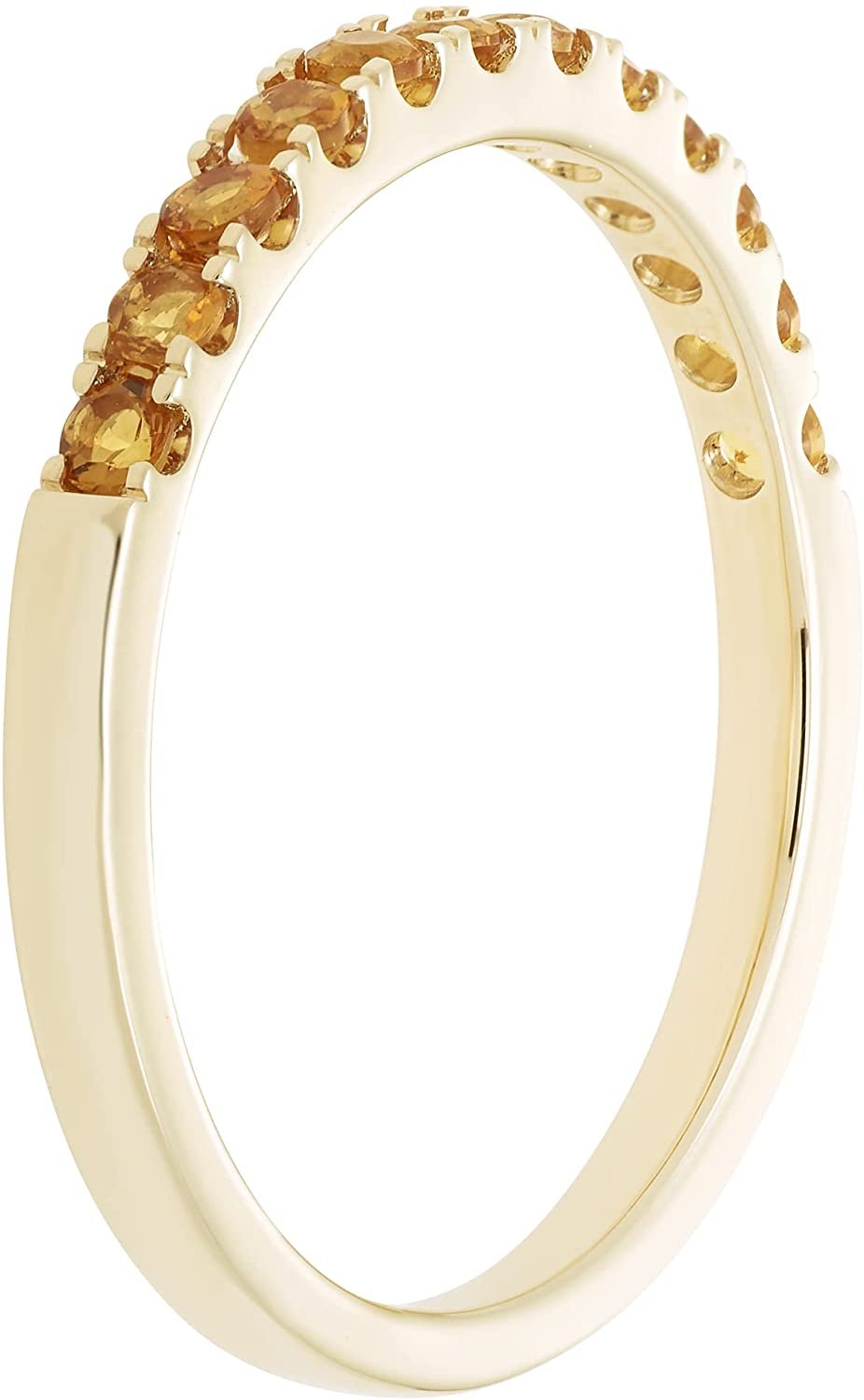 10K White Gold Genuine Citrine Birthstone Stacking Ring