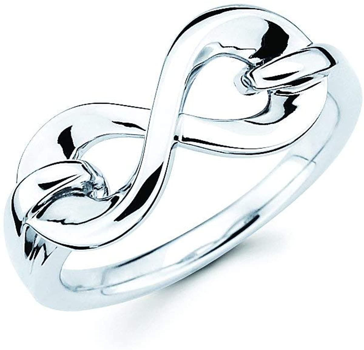 Sterling Silver Infinity Symbol Link Wide Band Ring