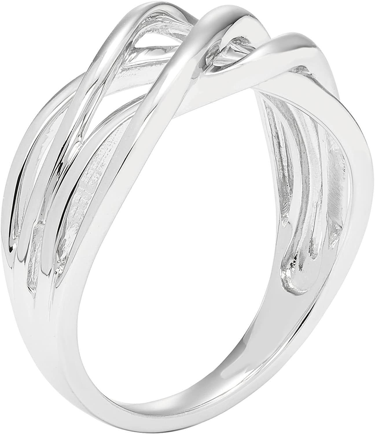 Sterling Silver Woven Wide Band Ring