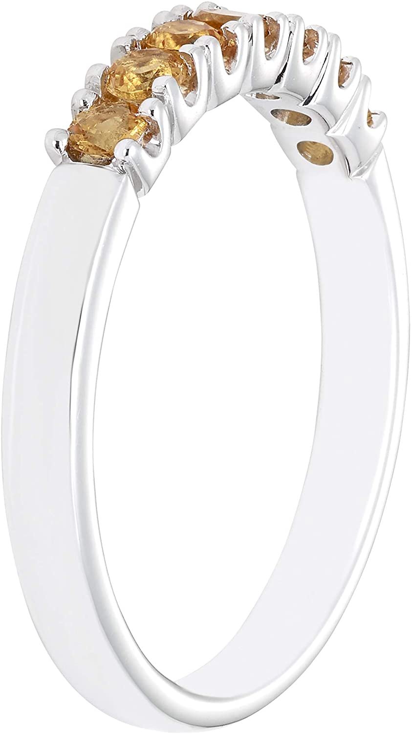 Sterling Silver Genuine Citrine 7-Stone Stacking Ring