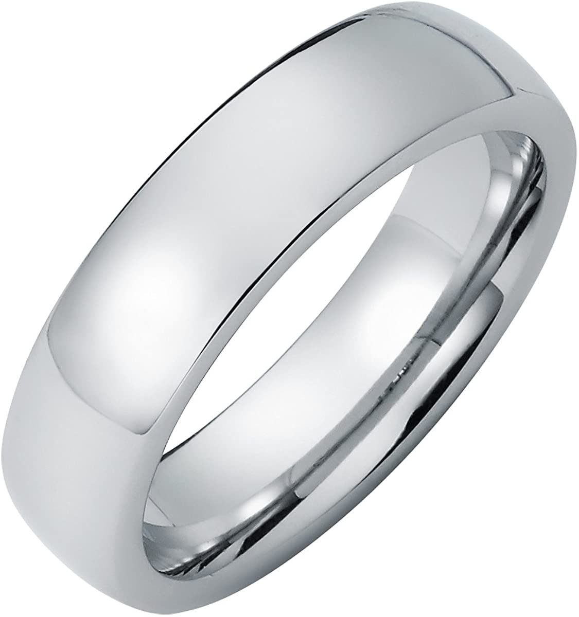 Cobalt Chrome 7mm High Polish Low Dome Classic Finish Fashion or Wedding Band Ring