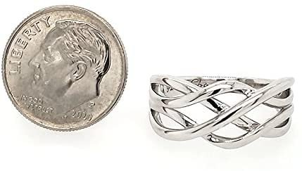 Sterling Silver Woven Wide Band Ring