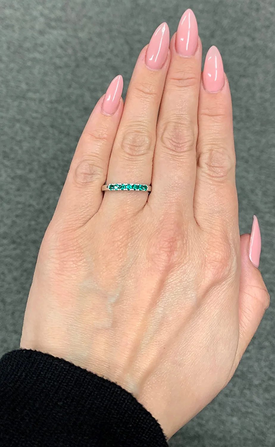 Sterling Silver Lab-Grown Emerald 7-Stone Stacking Ring