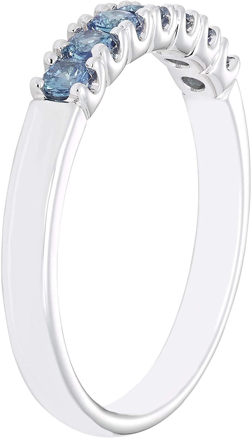 Sterling Silver Lab-Grown Alexandrite 7-Stone Stacking Ring