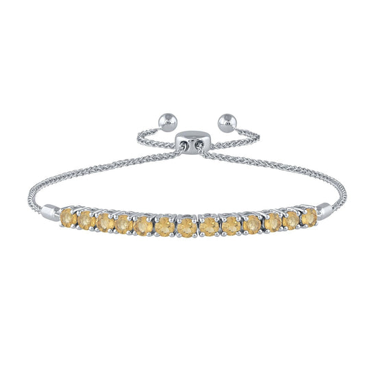 Citrine Sterling Silver Bolo Bracelet