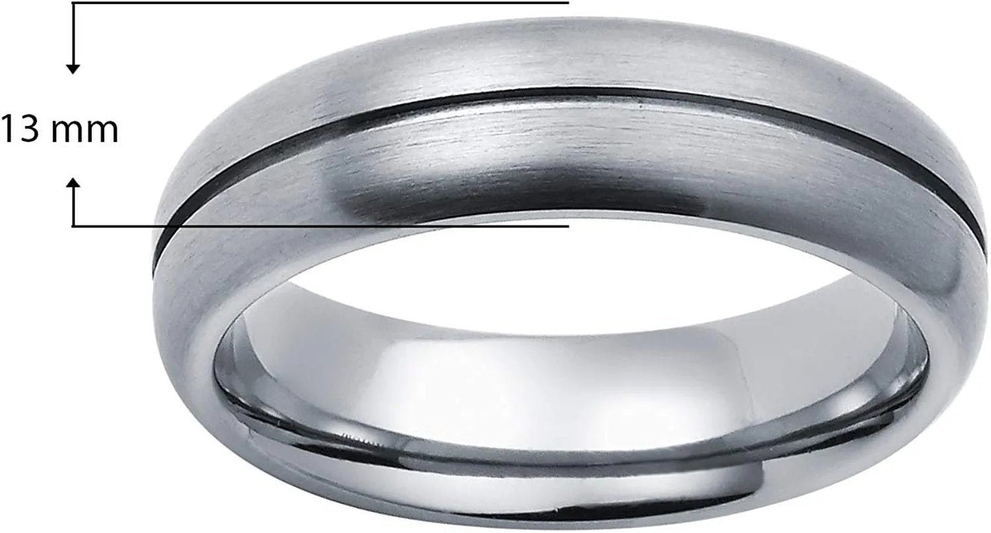 Titanium 6mm Fashion or Wedding Band Ring with Center Channel Accent