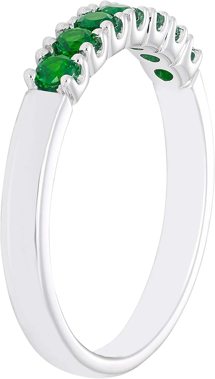 Sterling Silver Lab-Grown Emerald 7-Stone Stacking Ring