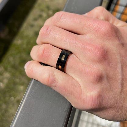 IP Black & Yellow Stainless Steel 8mm Band Ring