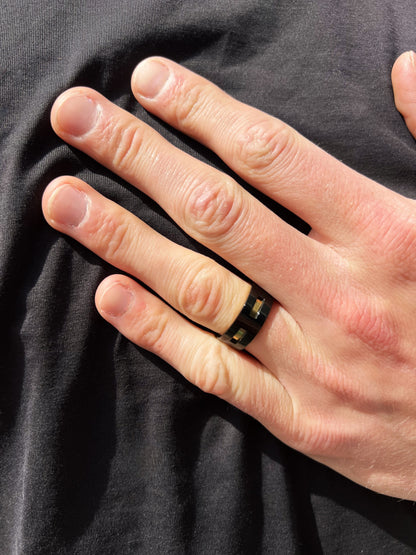 IP Black & Yellow Stainless Steel 8mm Band Ring