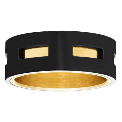 IP Black & Yellow Stainless Steel 8mm Band Ring