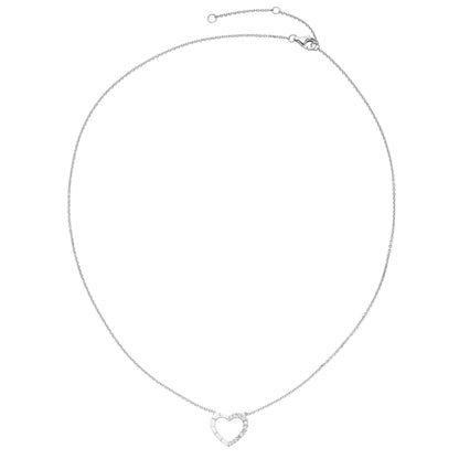 1/6cttw Diamond Heart Pendant in Sterling Silver with Chain