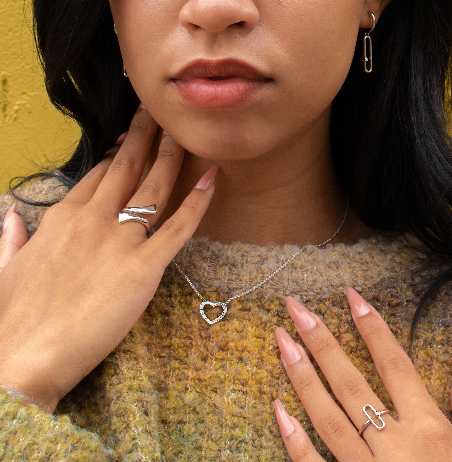 1/6cttw Diamond Heart Pendant in Sterling Silver with Chain