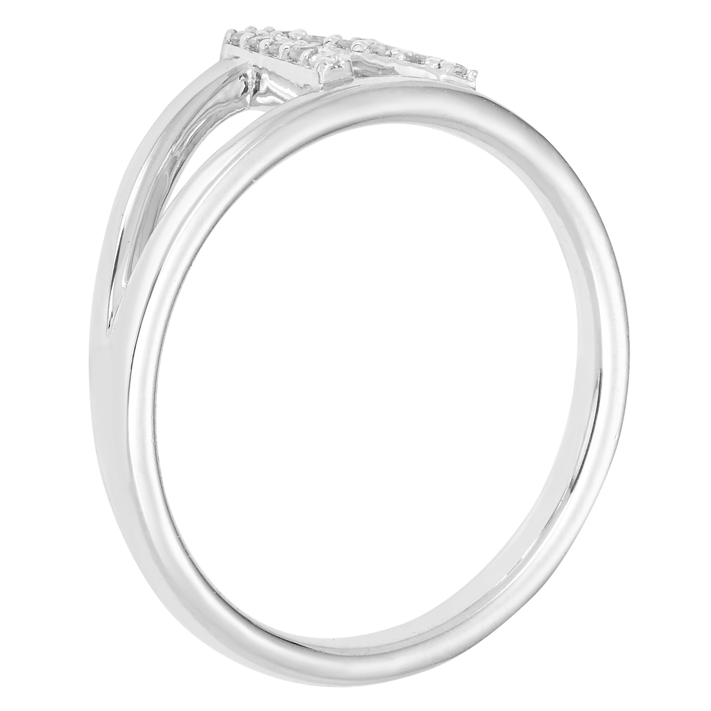 Diamond Initial Ring in Sterling Silver - Choice of Letter