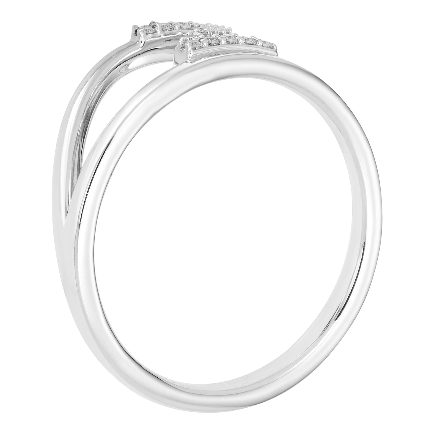 Diamond Initial Ring in Sterling Silver - Choice of Letter