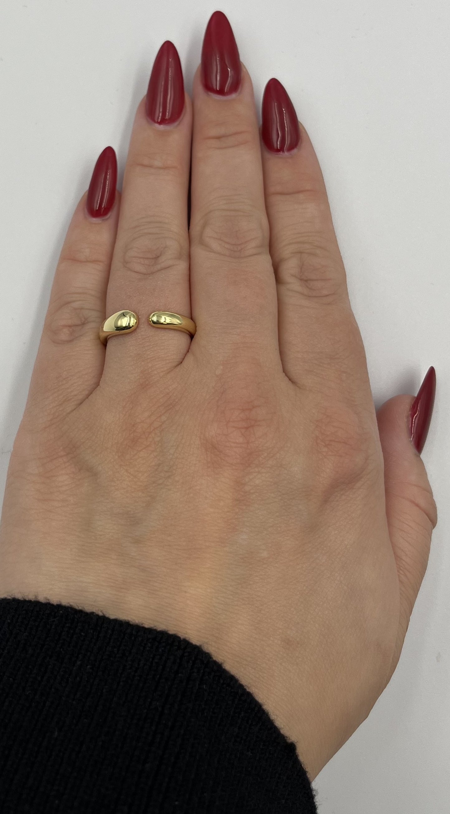 Bold Open Tapered Thick Bubble Ring in 14K Yellow Gold Plated .925 Sterling Silver